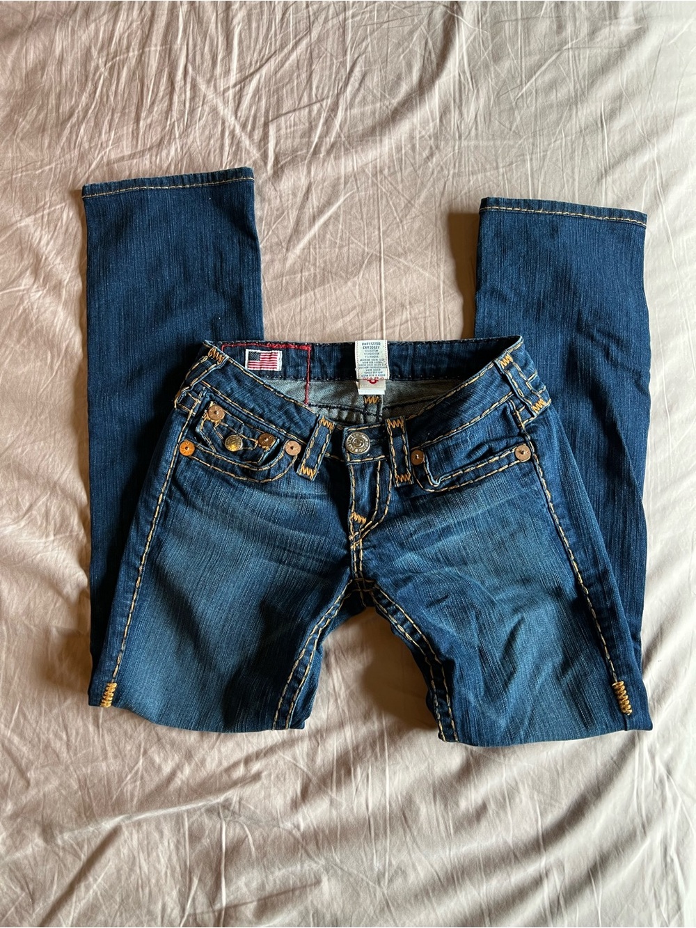Vintage True Religion ultra low rise straight jeans